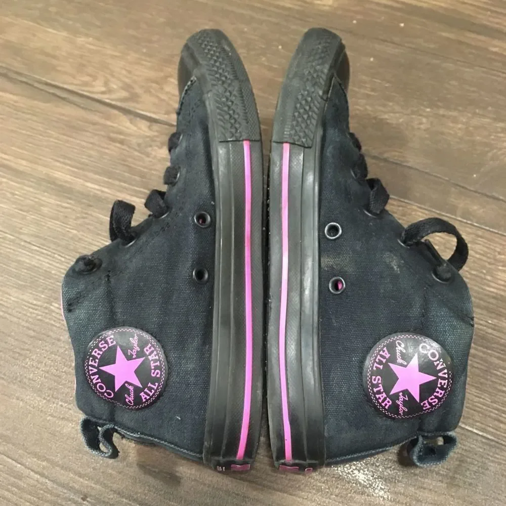 Chuck Taylor Converse All Star black and purple kids 2 90’s skater shoes